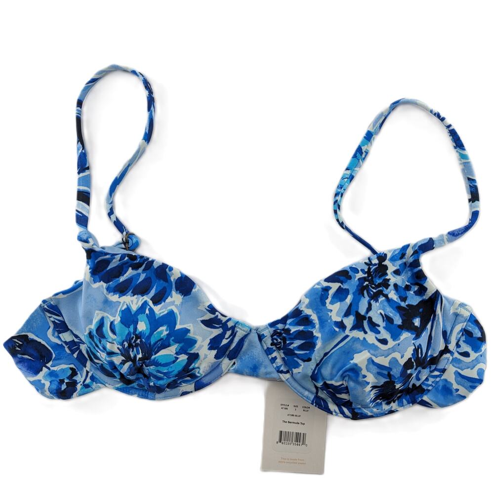 Andie Swim Floral Bikini Top The Bermuda Size Small - Picture 3 of 9